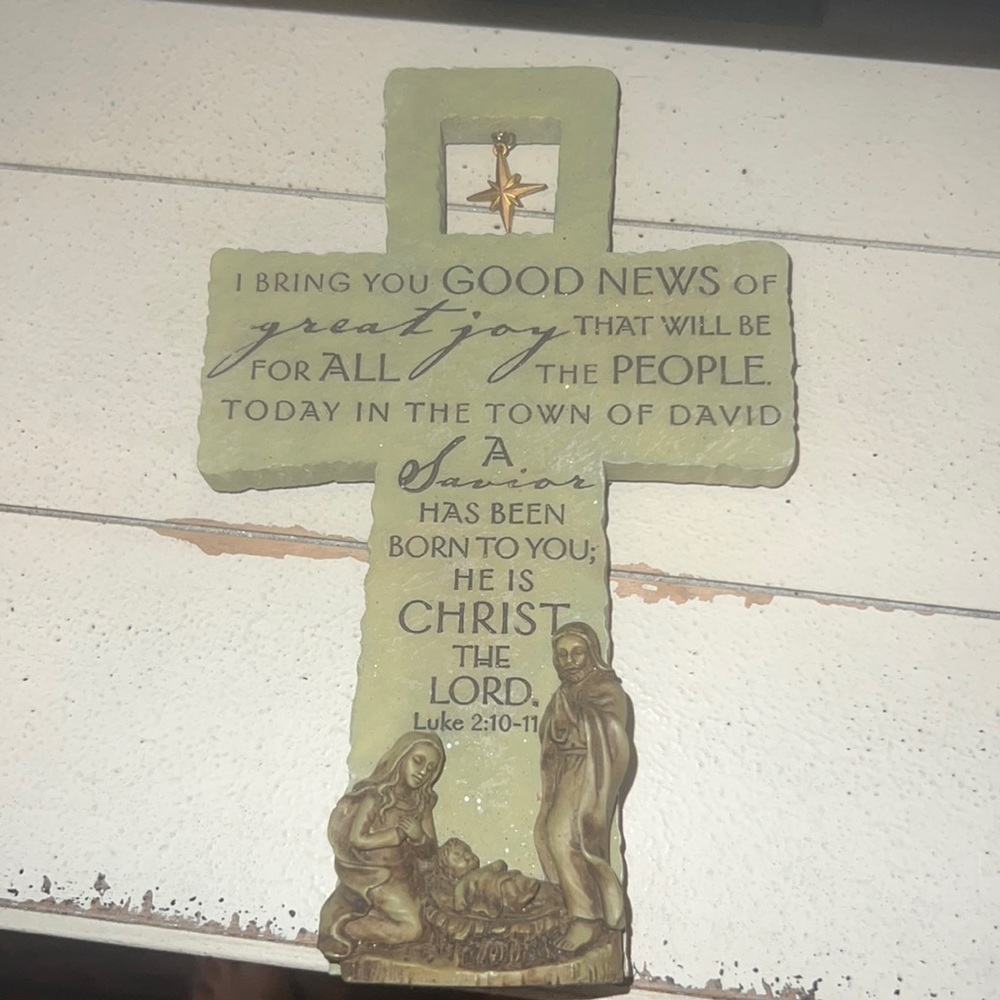 Christian cross decor with prayer home decoration wall hanging or shelf bookcase - Picture 6 of 14